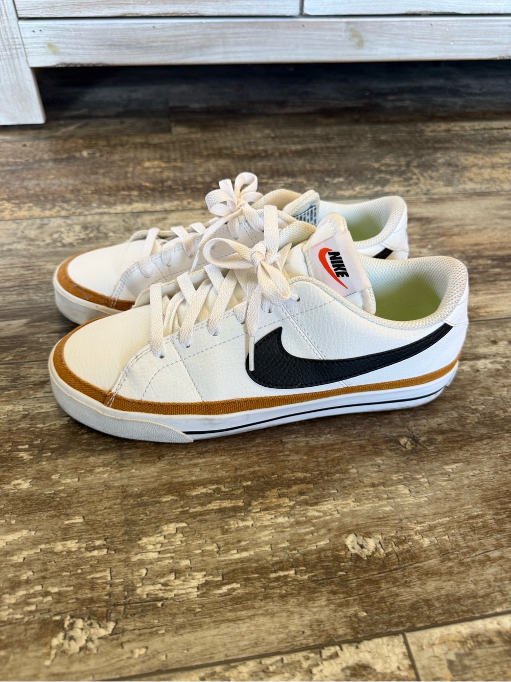 Nike court legacy next nature Sneakers White Black Brown Lace Up Shoes